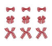 Pandahall - 300 fiocchi a quadretti rossi di dimensioni miste, larghezza 2,5-3,7 mm, per natale, matrimoni, regali