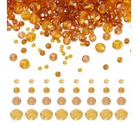 PandaHall 4 fili di perline in vetro sfaccettato da 2/4/6/8 mm, distanziatori sfusi per la creazione di gioielli, bracciali, collane, orecchini, artigianato fai da te, verga d'oro scuro