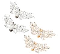 PandaHall 4pz Clip per Scarpe Gioiello Fermagli per Scarpe Donna, 2 Colori Fibbie per Scarpe con Strass con Ali Decorazione Cristallo Scarpa Fibbia per Festa di Nozze Accessori