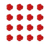 PandaHall - 50 perline in resina a forma di rosa, colore rosso opaco, distanziatori, perline sfuse con retro piatto, cabochon con foro da 1 mm, per scrapbooking, fai da te, collane, bracciali e