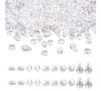 PandaHall - 500 perline assortite in acrilico, biconiche, rotonde, a forma di rondella, distanziatori, trasparenti, sfaccettate, a goccia, per la creazione di braccialetti dell'amicizia e gioielli