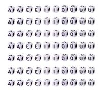 PandaHall - 500 perline quadrate con lettere dell'alfabeto, 4-5 mm, A/E/I/O/U, per braccialetti dell'amicizia, collane, creazione di gioielli