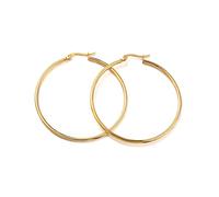 PandaHall - 6 paia di orecchini a cerchio rotondi in acciaio inossidabile da 50 mm, ipollergenici, oro