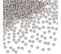 PandaHall 600 pz Perline Distanziatrici di Fiori, Perline Floreali Allentate Daisy Distanziatori di Metallo 5.5x2mm Perline di Metallo con Foro Grande Perline di Petalo per Collana, Foro: 1.8 mm