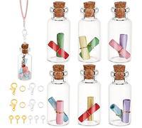 PandaHall Bottiglia dei Desideri con Messaggio, 78 pz Barattoli di Vetro Bottiglie con Tappi di Sughero Bottiglie di Messaggio di Desiderio Bottiglie di Vetro Tappate Viti A Occhio per Natale Decor