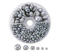 Pandahall Cabochon Mezza Perla, grigio, 4~12mm