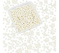 PandaHall Elite 1000PCS Perline Vetro Perlaceo Rotonde Perline Perla Tinte 4mm di Diametro Colore Beige per la Fabbricazione della Collana dei Fermagli per Capelli del Braccialetto orecchino
