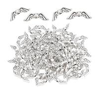 PandaHall Elite - Charm a forma di ala tibetana, placcato in argento anticato, stile vintage, 160 pezzi, con scatola Art Deco Length 5mm Antique Silver-100 Pcs