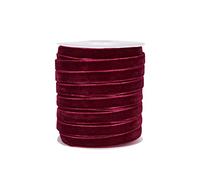 PandaHall Nastro di velluto a faccia singola da 10 mm, bobina di nastro di velluto da 10 mm, per confezioni regalo, clip per fiocco per capelli, decorazione per matrimoni (medio viola rosso)