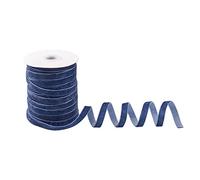 PandaHall Nastro di velluto a faccia singola da 10 mm, bobina di nastro di velluto da 10 mm, per confezioni regalo, clip per fiocco per capelli, decorazione per matrimoni, colore: blu marino