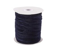 PandaHall Nastro di velluto, circa 45 m, 10 mm di larghezza, per confezionare regali, fiocchi per capelli, clip, cucito, decorazioni per matrimoni (Blu mezzanotte)