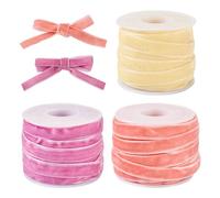 PandaHall - Nastro in velluto rosa su un solo lato, 27,4 m, per cucito, fiocchi per capelli, confezioni regalo, decorazioni per feste e matrimoni
