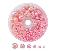 PandaHall Perle finte in acrilico da 4-12 mm, cabochon semicircolari, circa 690 pezzi, a cupola, piatte e rotonde, per fai da te, gioielli, scrapbooking, decorazioni, colore: rosa acceso