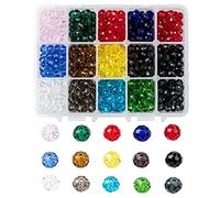 PandaHall - Perline briolette a forma di rondelle sfaccettate, in cristallo, da 8 mm, distanziatori in 15 colori per braccialetti e collane, bigiotteria fai da te e progetti artigianali, 600 pz