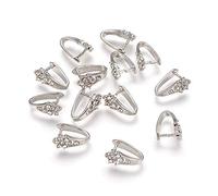 Pandahall - Plettro per ghiaccio in ottone Platino, 13 x 12 mm, 5 pezzi.