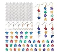 PandaHall - Stampo in silicone per ciondoli a forma di stella, lettere e numeri, per resina epossidica, per la creazione di orecchini e gioielli, 1 pezzo