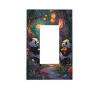 Pandas che suona strumenti musicali foresta interruttore luce piastra da parete piastra frontale copertura bilanciere singolo 1 banda decoratore presa coperture per la casa cucina camera bagno Decor