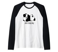Pandas Just Lazy Days, Simpatico Design a Forma di Panda Kawai, Divertente Maglia con Maniche Raglan