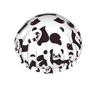 Pandas lindo gorro de ducha otoño girasoles gorro de ducha impermeable gorros de baño reutilizables para mujeres protección del cabello elástico todo el cabello