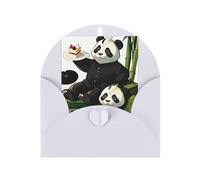 Pandas of Father And Son Biglietto di auguri vuoto, 10,2 x 15,2 cm, e biglietto di auguri per le vacanze, adatto per tutte le occasioni.