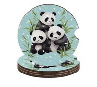 Pandas - Sottobicchieri per auto da 6,6 cm, antiscivolo, universali, rimovibili, per mantenere il veicolo pulito e asciutto, per uomo e donna, 4 pezzi