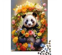 PandaWithFlowers Puzzle in Pezzi FloralArt 1000 Pezzi Carta Riciclata Per Donne, Regali Per Uomini Puzzle Divertente Regalo E Attività Per La Casa 70x50cm/1000pcs