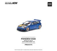 Pandem Civic EG6 Blu Metallico Con Cappuccio Aperto 1:64 Scala Pop Race PR640174