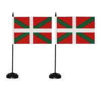 Pandiui23 Paesi Baschi - Set di 2 bandiere da tavolo, 21 x 14 cm, asta e base, per sale conferenze e uffici