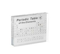 Pandiui23 Tavola periodica in acrilico, tavola periodica, tavola periodica degli elementi, tavola periodica con elementi reali, 83 elementi, regali di chimica per bambini e adulti (16 x 12 x 2,8 cm)
