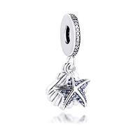 PANDOCCI 2017 Nuova Estate Verde Blu e Ciondolo Conchiglia Autentico in Argento Sterling 925 Adatto per Pandora Bracciali, Conchiglia, Nessuna gemma