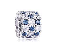 PANDOCCI 2019 Inverno blu e trasparente Sparkle Bead Argento 925 fai-da-te Adatto per gioielli Pandora originali con ciondoli per bracciali