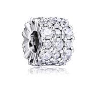 PANDOCCI 2019 Perle di scintillio trasparente invernale Argento 925 fai da te Adatto per gioielli Pandora originali con ciondoli bracciali