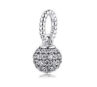 PANDOCCI 2020 regalo di San Valentino pavimenta palla pendente perlina argento 925 fai da te adatto per bracciali Pandora originali fascino gioielli di moda (Silver)