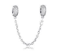 PANDOCCI Adatto bracciale Pandora & collana pavimentano catena Ispirazione sicurezza perline d'argento con CZ originale 925 fascini d'argento Gioielli fai da te