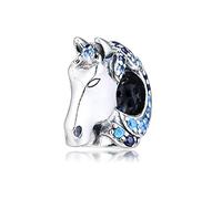 PANDOCCI Charm a forma di cavallo Nokk, in argento 925, adatto per braccialetti Pandora originali, gioiello alla moda, Argento