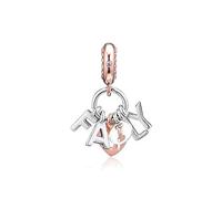 PANDOCCI Ciondolo a forma di famiglia perfetta in argento 925, adatto per braccialetti Pandora originali