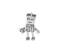 PANDOCCI Ciondolo a forma di Rob Bot, in argento 925, adatto per braccialetti Pandora originali, idea regalo per San Valentino 2019, gioiello alla moda