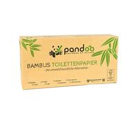 Pandoo Carta igienica in bambù al 100%, asciutta, senza legno, in confezione di bambù senza plastica. 8 rotoli da 200 fogli, 3 strati e morbidi.