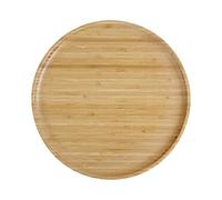 pandoo Piatti in bambù riutilizzabili, piatti in bambù al 100%, piatti rotondi in legno, piatti in bambù, decorazione in bambù, piatti piani, piatti in legno, piatti riutilizzabili, set da 4 x 30 cm