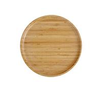 Pandoo Piatti in bambù riutilizzabili, piatti rotondi in legno, set da 4 x 25 cm