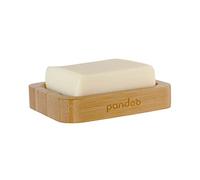 pandoo Portasapone in bambù | Legno naturale di bambù | Vassoio rettangolare per saponi per lavabo, doccia e vasca