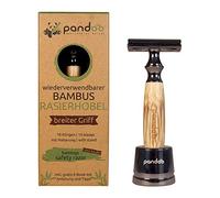 Pandoo Bamboo Safety Razor rasoio + testina di ricambio 10 ks Thick Handle 1 pz