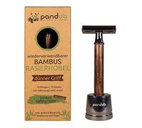 Pandoo Bamboo Safety Razor rasoio + testina di ricambio 10 ks Slim Handle 1 pz