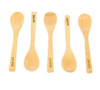 pandoo Set di 5: cucchiai di bambù Naturale al 100% - Posate riutilizzabili e rispettose dell'ambiente - Alta qualità, Leggera e Stabile - 100% biodegradabile