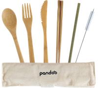 Set di posate da pranzo in bambù da picnic e da viaggio con borsa
