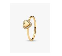 Pandora 163801c01-54 Anello Cuore e Pavè da incidere Placcatura in Oro taglia 54