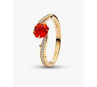 Pandora 163984C01-52 Disney, La Bella e La Bestia, Anello Rosa Incantata