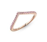 Pandora 186316C02-48 Timeless Wish Sparkling Pink Ring - Rose Gold Plated, Size 48