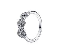 Pandora 190786C01-54 Triple Pansy Flower Ring - Sterling Silver, Size 54