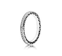Pandora 190963CZ-50 Sparkle & Hearts Ring - Sterling Silver, Size 50